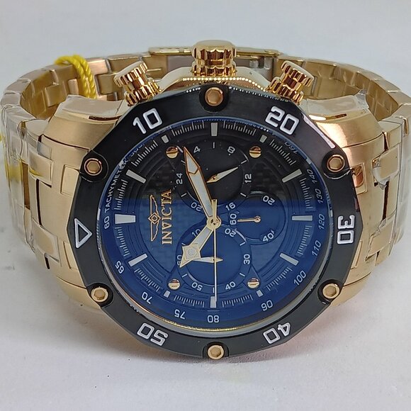 Invicta Pro Diver 37725 Men's 50mm Gold S/Steel Japanese Quartz Chrono Watch NWT - Picture 10 of 16